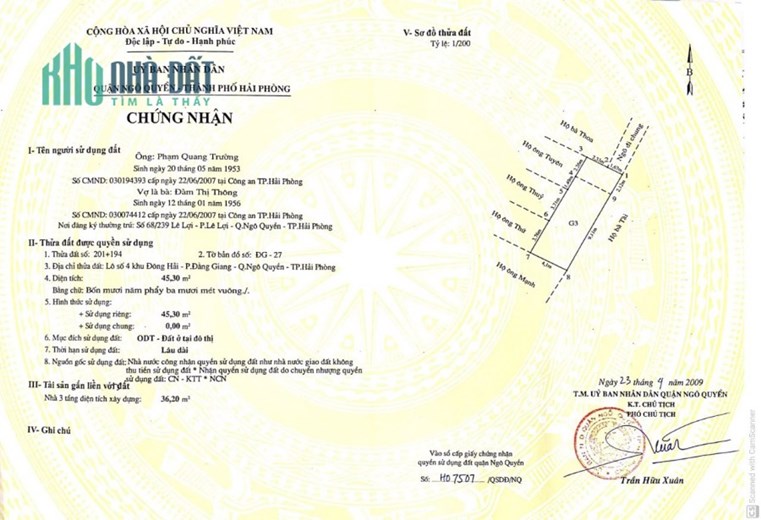 Bán nhà giá rẻ phố An Đà, diện tích 45m 3 tầng GIÁ 2.1 tỉ có sân cổng