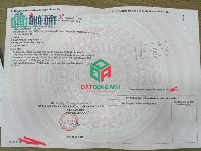 Bán 63.2m2 đất xóm trong Uy Nỗ đường thông ô tô