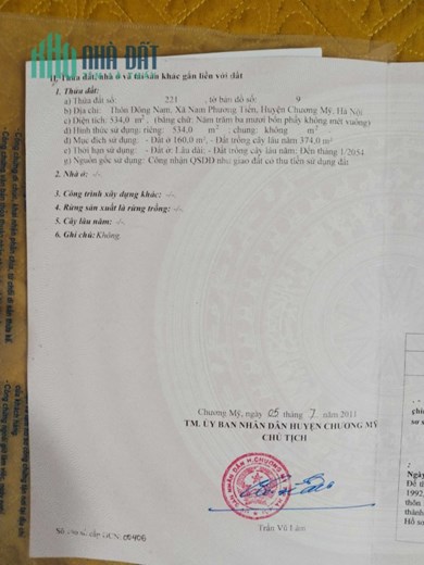 Bán Gấp Lô Đất 534m Đường Thông Ô Tô Săn Nhà Cấp 4 đẹp 2.2 Tỷ Nam Phương Tiến