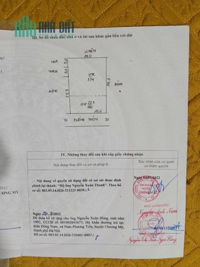Bán Gấp Lô Đất 534m Đường Thông Ô Tô Săn Nhà Cấp 4 đẹp 2.2 Tỷ Nam Phương Tiến