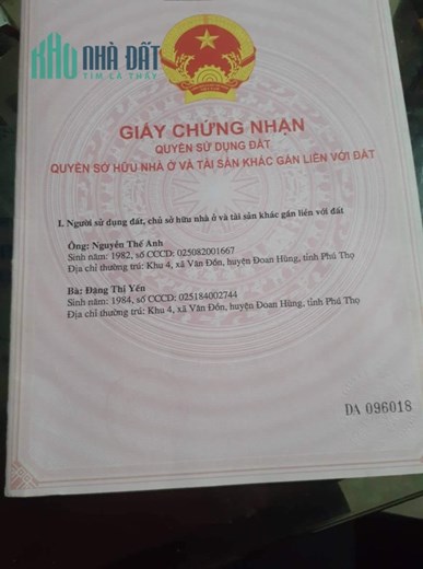 Chính chủ cần bán nhanh Lô Đất Ruộng Và Ao Tại Vân Đồn – Đoan Hùng – Phú Thọ.