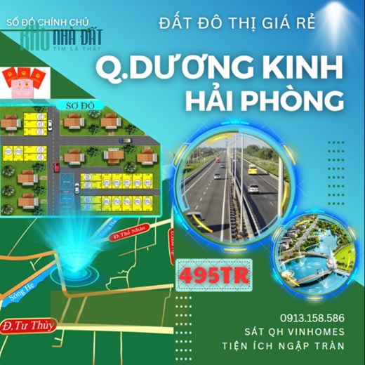 Bán lô đất trong khu dân cư sát khu đô thị Vinhomes Dương Kinh