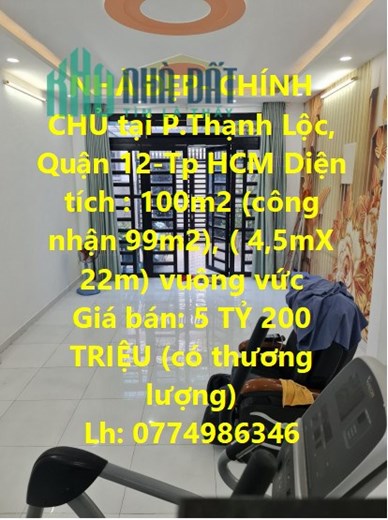 NHÀ ĐẸP- CHÍNH CHỦ -Sở Hữu Ngay Căn Nhà Đẹp Vị Trí tại P.Thạnh Lộc, Quận 12-Tp HCM