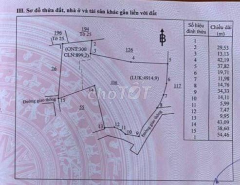 CHÍNH CHỦ CẦN BÁN ĐẤT THỔ CƯ ĐƯỜNG XUÂN THÀNH -SUỐI CAO, XÃ SUỐI CAO
