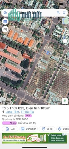 bán lô đất mặt tiền đường phan bội châu p, long tâm tp bà rịa