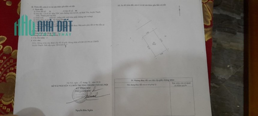 MỞ BÁN LÔ ĐẤT ĐẸP Diện tích 100m full TĐC Bình Yên. Mặt đường tỉnh lộ 420. Giáp ranh vành đai CNC