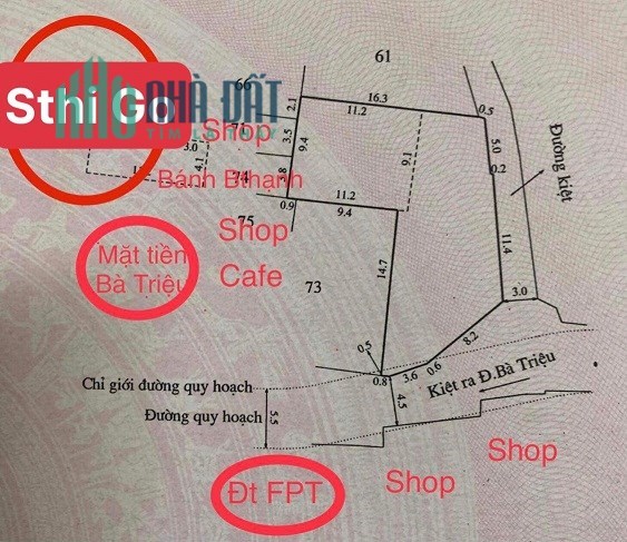 Đầu tư nhà Bà triệu St Go, Tp.Huế sinh lời từng ngày ( đường mở rộng 26m đã đền bù và thi công