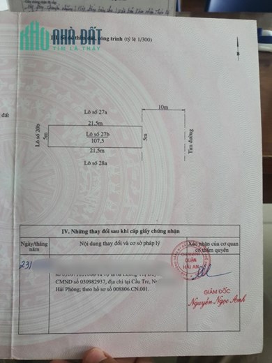 Bán lô đất 105M tái định cư Đồng Dứa Lũng Đông Hải An