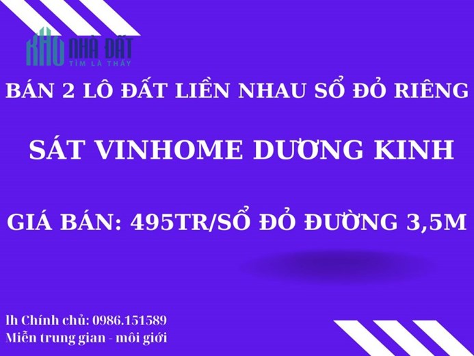 bán đất sổ đỏ chính chủ giá siêu rẻ nằm ngay trung tâm phát triển kinh tế quận Dương Kinh- Hải
