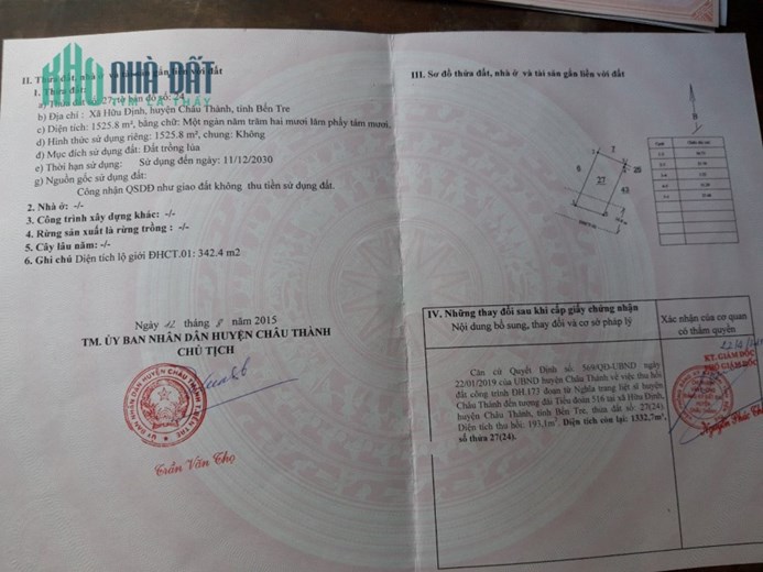 CHÍNH CHỦ BÁN 4,5 CÔNG ĐẤT SỔ HỒNG RIÊNG GIÁ RẺ MT ĐƯỜNG 173-HỮU ĐỊNH