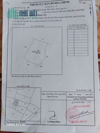 Bán 1.000m2 thổ cư tại ấp 4, xã Mỹ Thạnh, Thủ Thừa, Long An. SHR 2,6 tỷ. Lh:0988982408