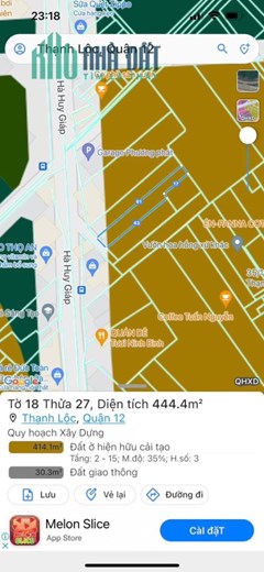 Chính chủ cần bán đất mặt tiền đường hà huy giá phường Thạnh lộc,quận 12,TPHCM giáp quận Gò Vấp,