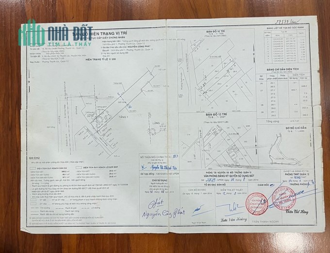 Chính chủ cần bán đất mặt tiền đường hà huy giá phường Thạnh lộc,quận 12,TPHCM giáp quận Gò Vấp,