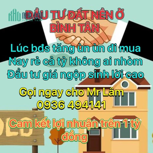 Bán 90m2 đất KDC Nam Hùng Vương Q.Bình Tân, Sổ Đỏ Riêng 6.2 tỷ. Lh:0936494141