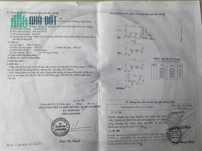 Nhà chính chủ hương lộ 2 . Quận bình tân