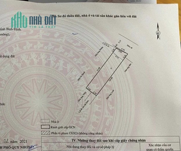 Bán Nhà Hẻm Hoàng Văn Thụ P.Ngô Mây Quy Nhơn , 92,7m2 , Mê Lỡ , Giá 5 Tỷ 200Tr