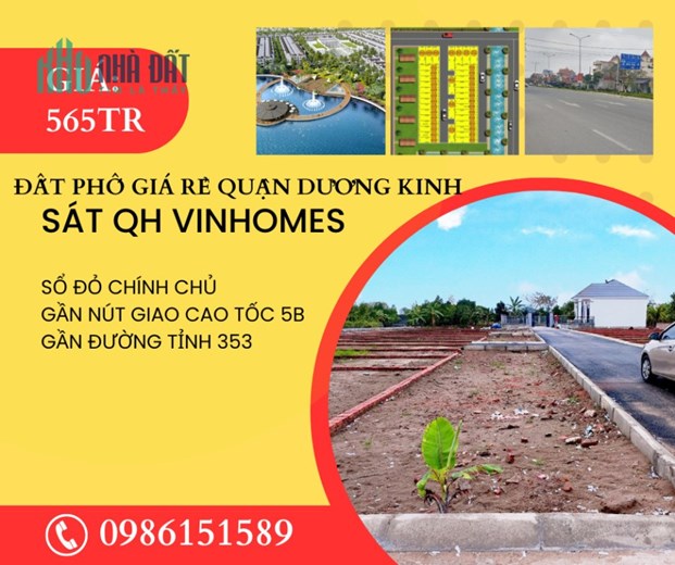 CHÍNH CHỦ BÁN LÔ GÓC 2 MẶT TIỀN NẰM GẦN KHU ĐÔ THỊ VINHOMES DƯƠNG KINH