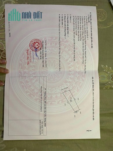 Chính chủ cần bán nhanh lô đất thuộc Khu Liên Minh – Phường Minh Phương – TP Việt Trì – Tỉnh Phú