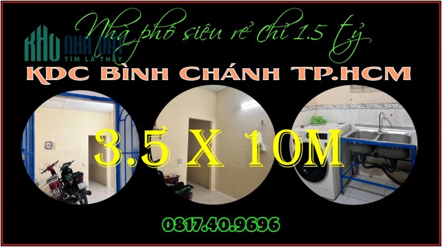 Nhà phố rẻ 3.5 x 10m KDC Phong Phú 4 Bình Chánh TP.HCM chỉ 1.5 tỷ