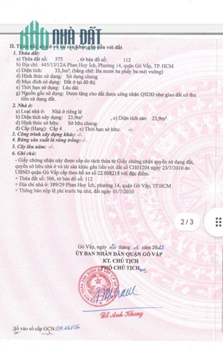 Chính Chủ Cần Bán Nhà Phường 14, Quận Gò Vấp, Tp Hồ Chí Minh