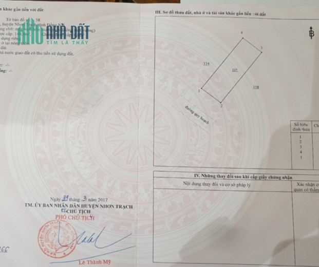 %% CHÍNH CHỦ CẦN BÁN LÔ ĐẤT CÓ VỊ TRÍ ĐẸP Ở KHU TÁI ĐỊNH CƯ ĐẠI PHƯỚC – NHƠN TRẠCH – ĐỒNG NAI