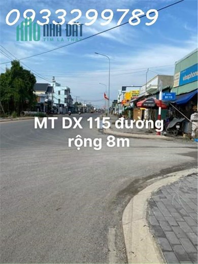 Nhà mới 100% mặt tiền DX 115 DT 130m2 giá chỉ 3,320 đường nhựa rộng 8m thông LH 0933 299 789