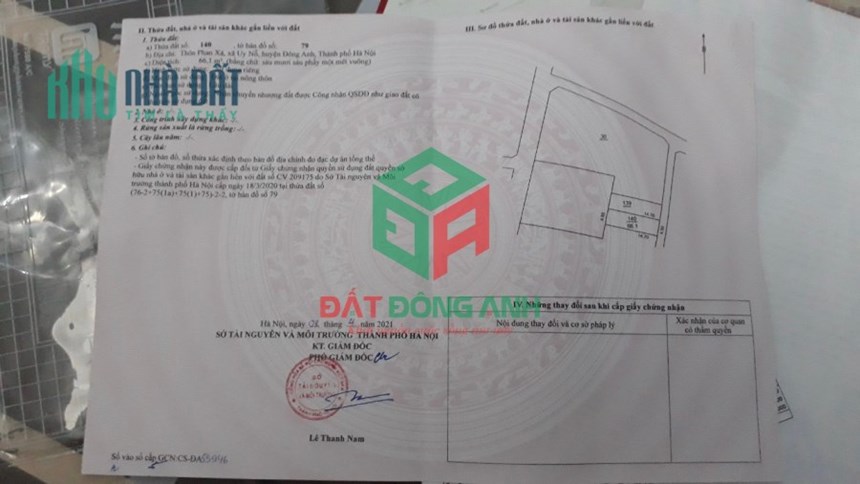 Bán 66m2 Phan Xá Uy Nỗ - đường thông ô tô - 4x