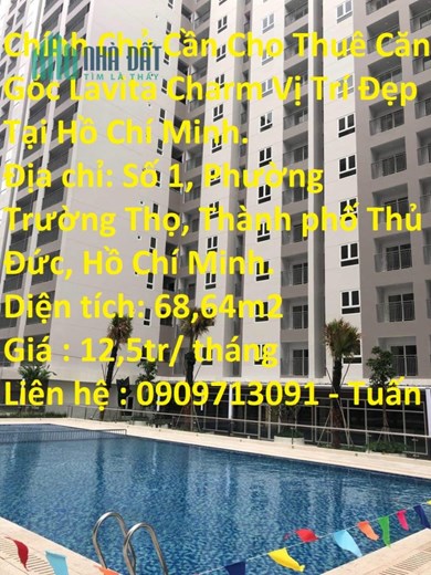 Chính Chủ Cần Cho Thuê Căn Góc Lavita Charm  Thành phố Thủ Đức, Hồ Chí Minh.