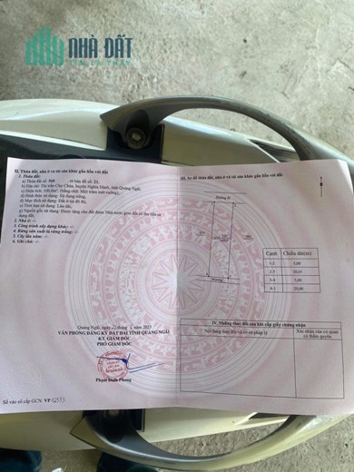 CHÍNH CHỦ CẦN BÁN LÔ ĐẤT Ở THỊ TRẤN CHỢ CHÙA – HUYỆN NGĨA HÀNH  - TỈNH QUẢNG NGÃI.