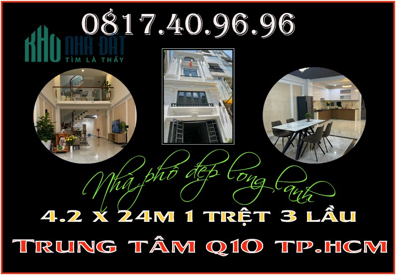 HÉT TIỀN bán rẻ nhà xinh 4.2 x 24m 1 trệt 3 lầu Q10 TP.HCM