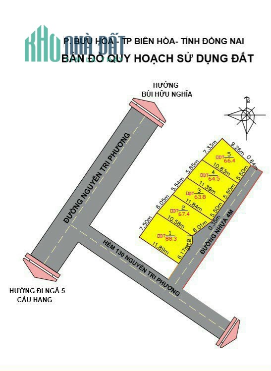 1ty799 sổ riêng thổ cư đường xe hơi p.Bửu Hòa Biên HÒa