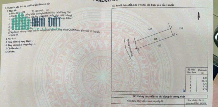 Đất sổ riêng thổ cư 1 sẹc đường VT6 đường 5 mới p.Thống Nhất Biên Hòa ssg 2 xe hơi én nhau 3T650 TL