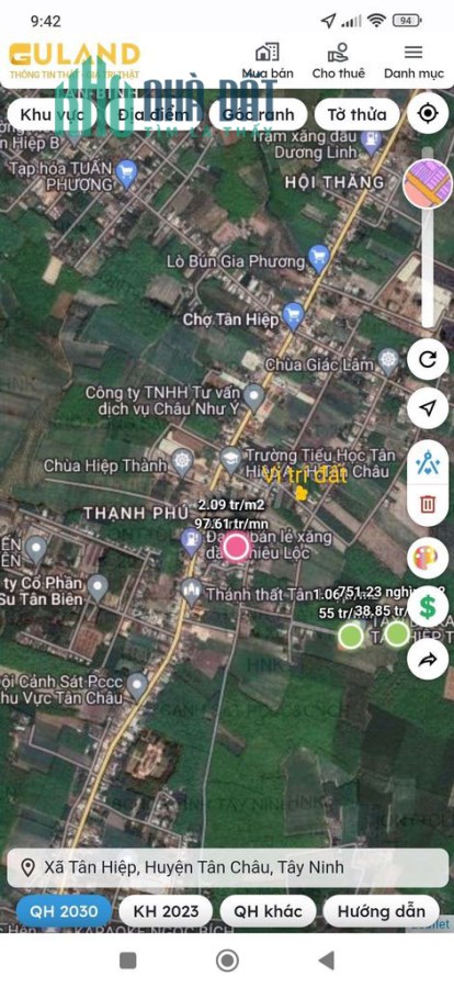 Chính Chủ Cần Bán 2 Lô Đất Nền Liền Kề Trung Tâm Xã Tân Hiệp – Tây Ninh – Giá Rẻ.