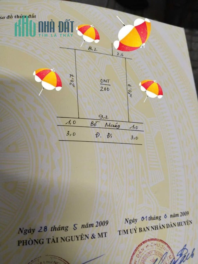 Bán 200m Đất Full Thổ Cư Đường Ô Tô Hoàng Diệu Giá 1.3 Tỷ