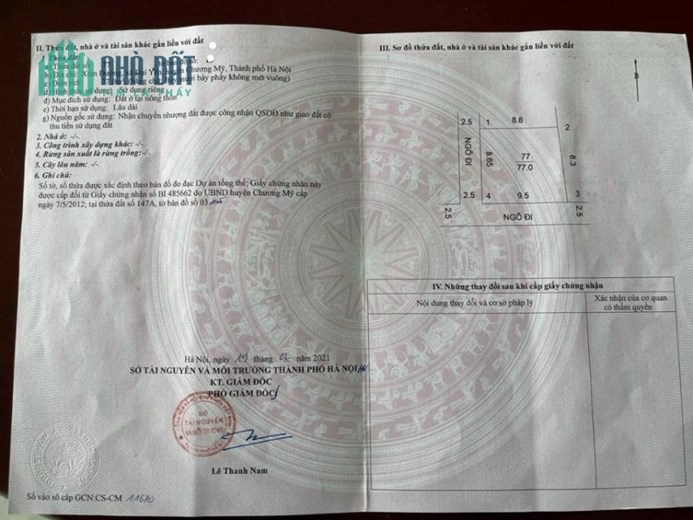 Bán 77m Full Thổ Cư Lô Góc 2 Mặt Thoáng  Đường Ô Tô Đại Yên Giá 1.3 Tỷ