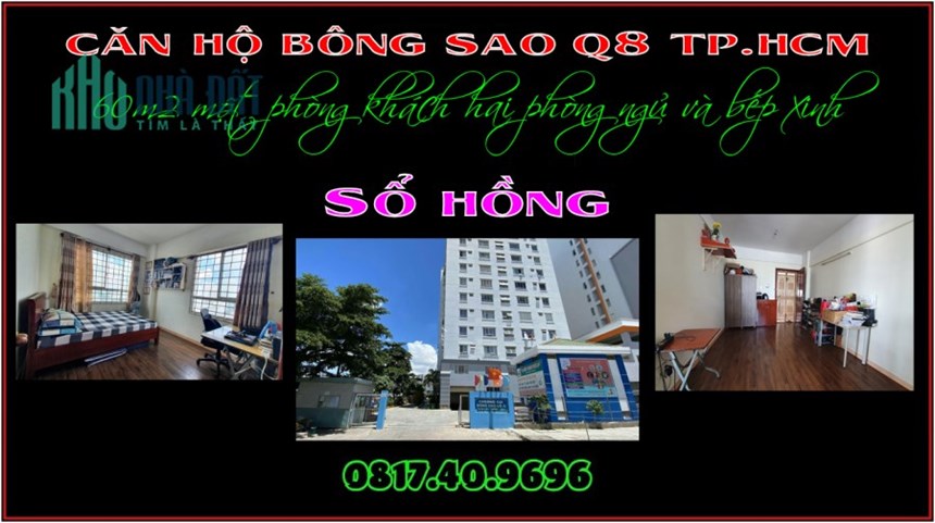 BÁN RẺ CĂN HỘ BÔNG SAO SỔ HỒNG 60m2 Q8 TP.HCM