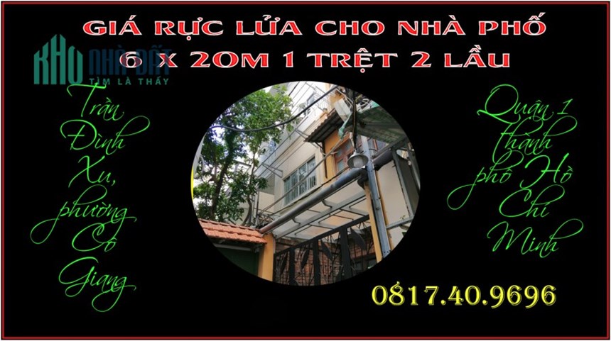 Nhà rát rẻ 6 x 20m 1 trệt 2 lầu trung tâm Quận 1 TP.HCM