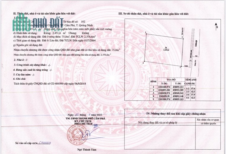 Bán lô đất tâm huyết phù hợp đầu tư lâu dài hoặc phân lô tách thửa