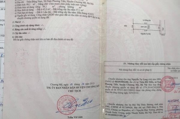 hơn 700tr - 99m đất tại Hà Nội - Chương Mỹ - Đường ô tô tải tránh xe máy 
-diện tích 99,1m đất