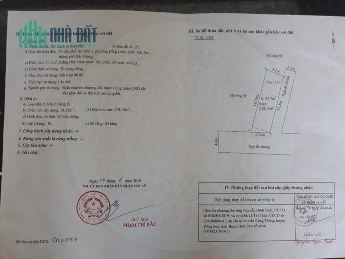 Bán nhà tuyến 2 Trung Lực 4 tầng 4 ngủ lô góc GIÁ 4.2 tỉ ô.tô đỗ cửa cả ngày