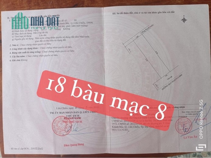 Chính chủ bán lô đất Bàu Mạc 8 Liên Chiểu Đà Nẵng