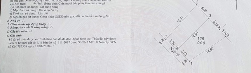 Siêu phẩm Trung Tâm Thị Trấn Chúc Sơn. 
 Diện tích: 94,8m 
 Nằm ngay vị trí Sau Bưu điện Thị Trấn