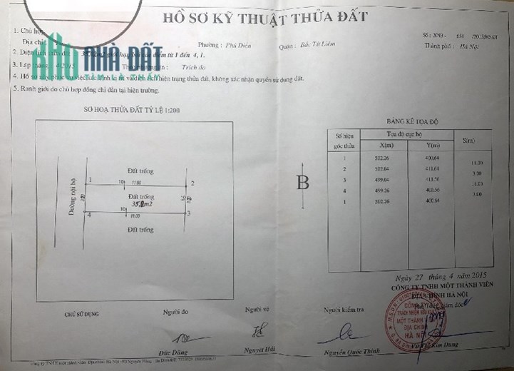 CHÍNH CHỦ CẦN BÁN GẤP LÔ ĐẤT ĐẸP TẠI KHU VỰC CẦU DIỄN - NAM TỪ LIÊM HÀ NỘI