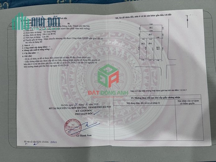 Bán đất Thị trấn Đông Anh  Lô góc 58.5m  Đường hơn 4m thông