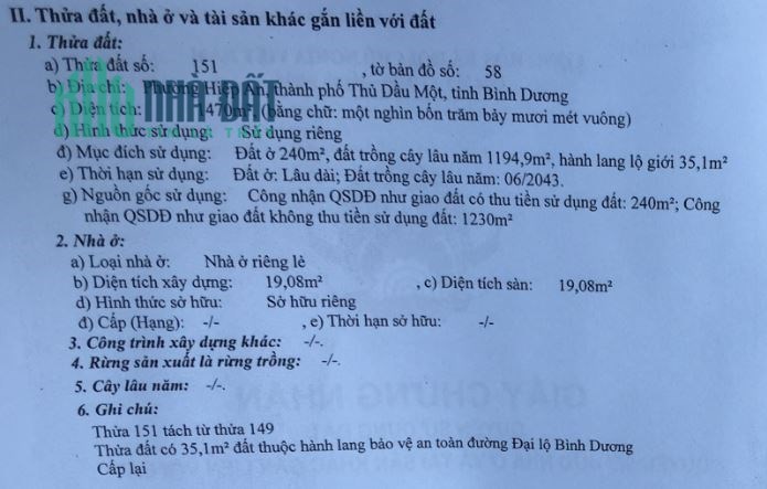 Đất mặt tiền Đại lộ BD, P.Hiệp An, Thủ Dầu Một, BD