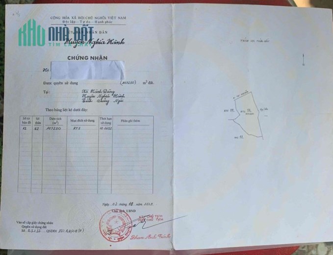 Bán Đất Lâm Nghiệp Và Cây Rừng Xã Hành Dũng, Huyện Nghĩa Hành, Tỉnh Quảng Ngãi.