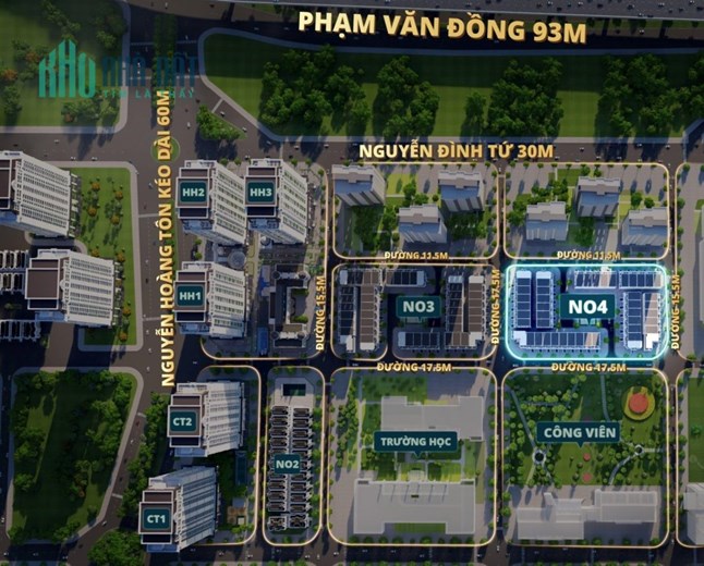 Ngoại giao shophouse trục đường 15.5m cạnh trường học. Jade Square tâm phố KD đối diện KĐT Ciputra