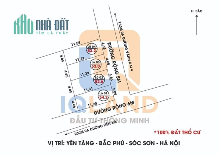 Chỉ 500tr sở hữu ngay 53m² thôn Yên Tàng, Bắc Phú, Sóc Sơn. Bao sổ sách, đường 5m