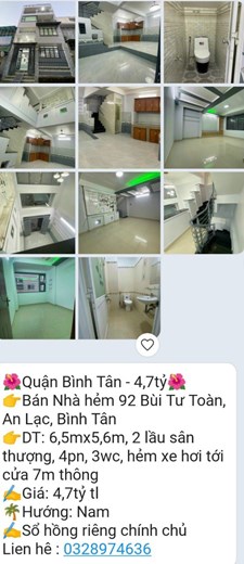 Bán nhà khu vực TPHCM, DT đa dạng, Sổ hồng có sẵn, giá cả hợp lý: Lh:0329974636