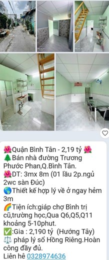Bán nhà khu vực TPHCM, DT đa dạng, Sổ hồng có sẵn, giá cả hợp lý: Lh:0329974636